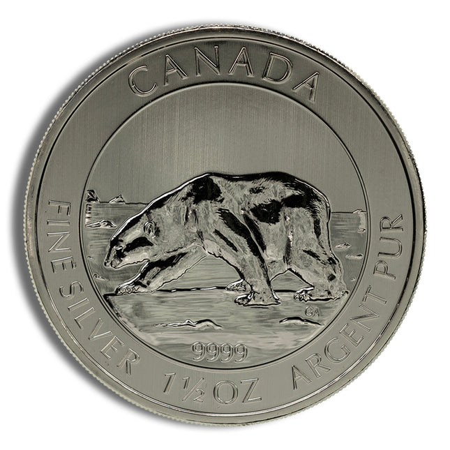 2013 1.5 oz canadian polar bear silver coin