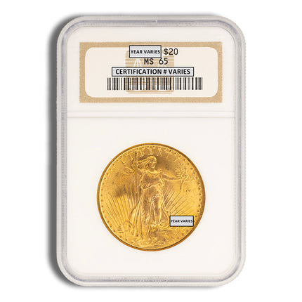 $20 gold saint gaudens double eagle ngc ms65