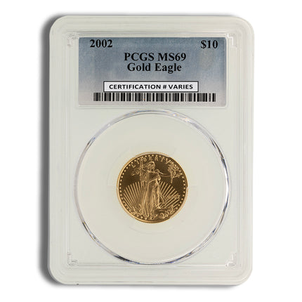 2002 1/4 oz gold eagle $10 pcgs ms69