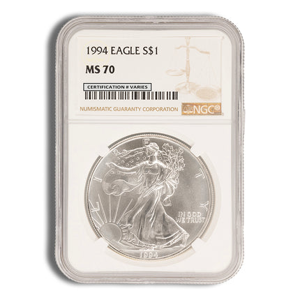 1994 silver eagle ngc ms70