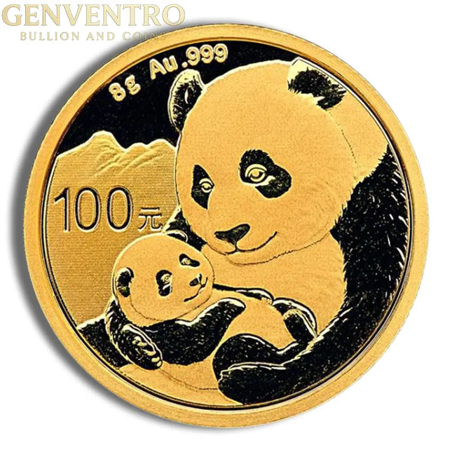 8 gram China Gold Panda - BU - Sealed (Year Varies) Genventro Bullion and Coins