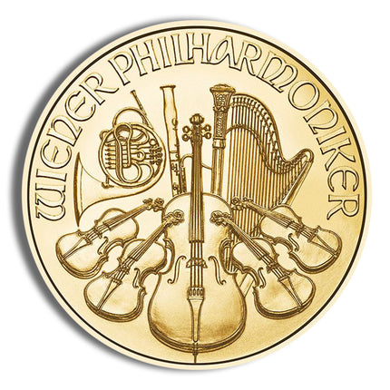 1/2 oz austrian philharmonic gold coin (year varies)