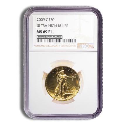 2009 ultra high relief double eagle gold coin ngc ms69 pl