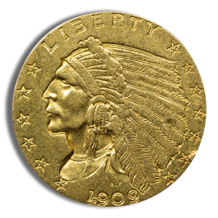 $2.5 gold indian quarter eagle cleaned/low grade