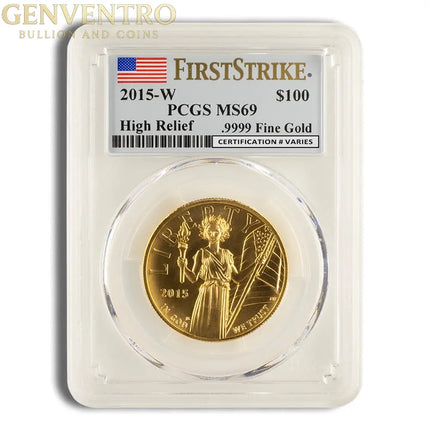 2015-W Liberty High Relief Gold Coin PCGS MS69 Genventro Bullion and Coins