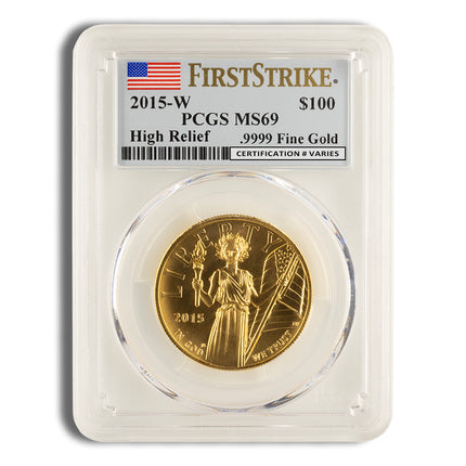 2015 w liberty high relief gold coin pcgs ms69