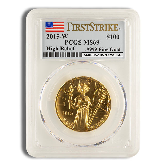 2015 w liberty high relief gold coin pcgs ms69