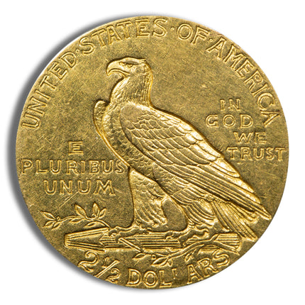 $2.5 gold indian quarter eagle cleaned/low grade