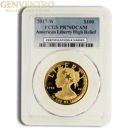 2017-W American Liberty High Relief Gold Coin PCGS PR70 Genventro Bullion and Coins