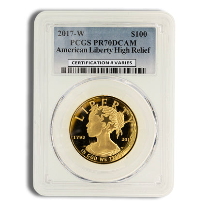 2017 w american liberty high relief gold coin pcgs pr70