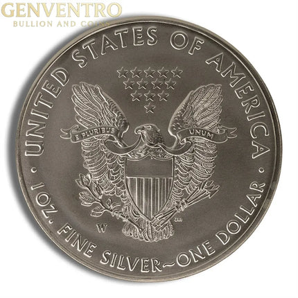 2016-W Burnished Silver Eagle with Box & COA Genventro Bullion and Coins