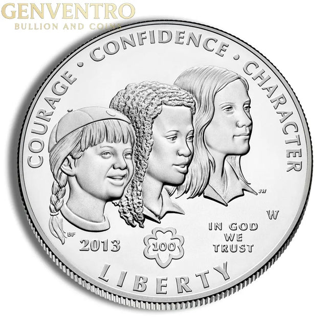 2013-W $1 Girl Scouts Silver Commem - BU Genventro Bullion and Coins