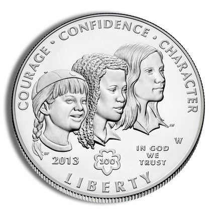 2013 w $1 girl scouts silver commem bu
