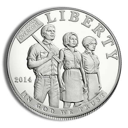 2014 p $1 civil rights act silver commem proof