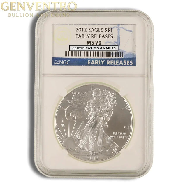 2012 Silver Eagle NGC MS70 Early Releases Genventro Bullion and Coins