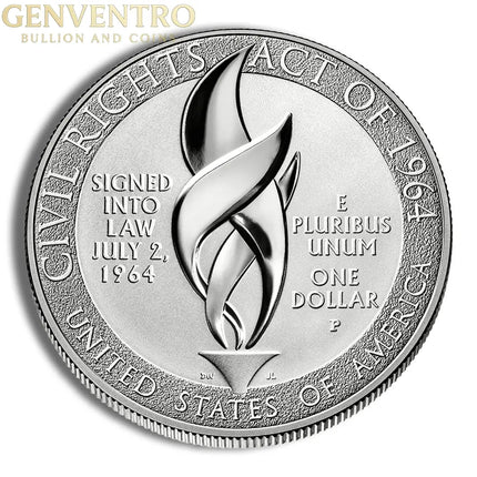 2014-P $1 Civil Rights Act Silver Commem - Proof Genventro Bullion and Coins