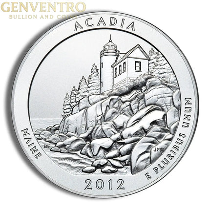 2012-P 5 oz ATB Acadia Silver Coin - Burnished (Cap Only) Genventro Bullion and Coins