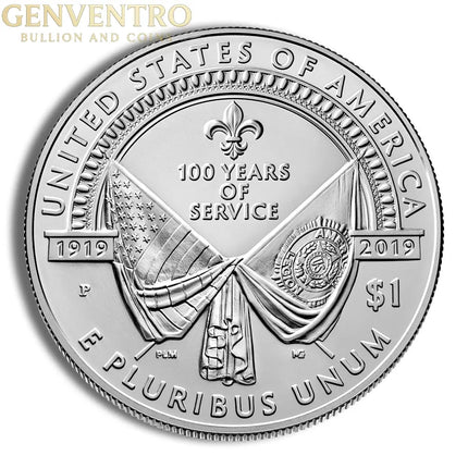 2019-P $1 American Legion Silver Commem - BU Genventro Bullion and Coins