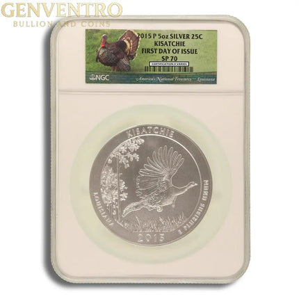 2015-P 5 oz ATB Kisatchie Silver Coin NGC SP70 Genventro Bullion and Coins