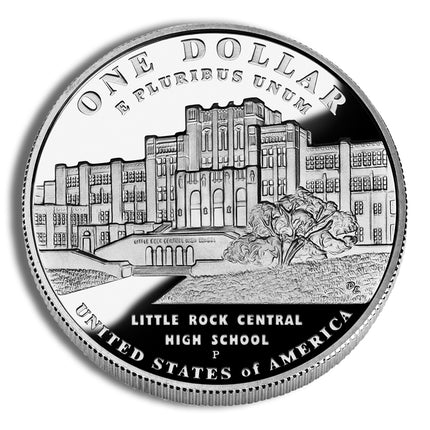 2007 p $1 little rock, deseg silver commem proof
