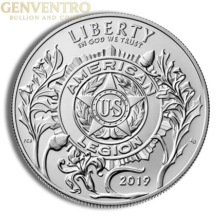 2019-P $1 American Legion Silver Commem - BU Genventro Bullion and Coins