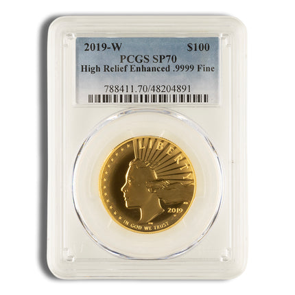 2019 w american liberty high relief gold coin pcgs sp70