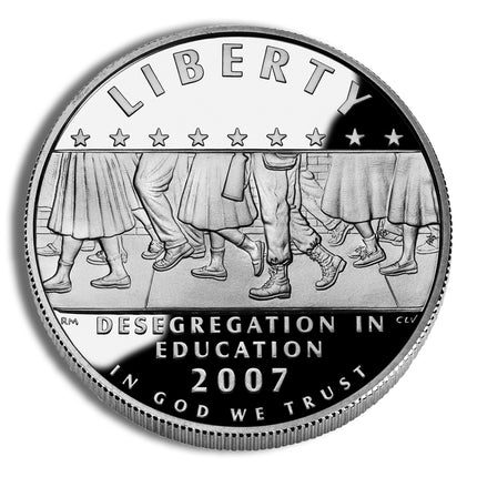 2007 p $1 little rock, deseg silver commem proof