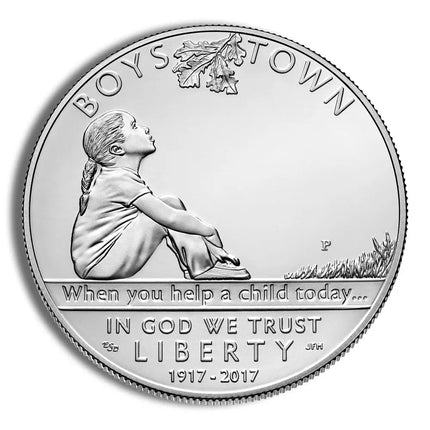 2017-P $1 Boys Town Centennial Silver Commem - BU Genventro Bullion and Coins