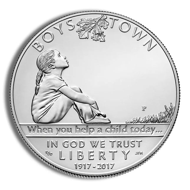 2017-P $1 Boys Town Centennial Silver Commem - BU Genventro Bullion and Coins