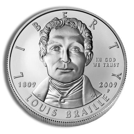 2009 p $1 louis braille silver commem bu