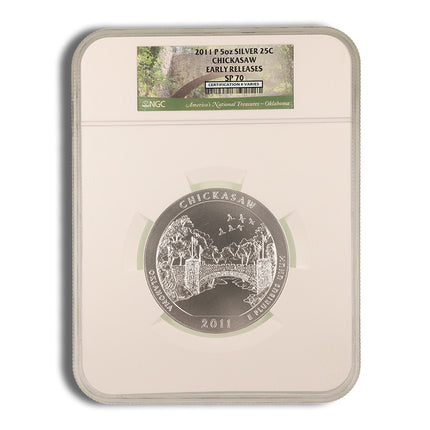 2011 p 5 oz atb chickasaw silver coin ngc sp70