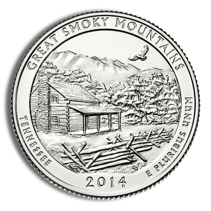 2014 p 5 oz atb great smoky mts. silver coin ngc sp70