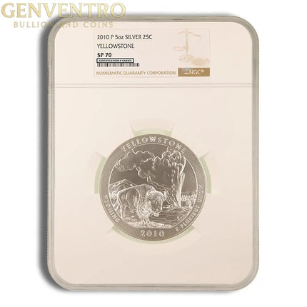 2010-P 5 oz ATB Yellowstone Silver Coin NGC SP70 Genventro Bullion and Coins