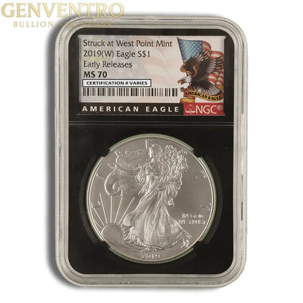2019 Silver Eagle NGC MS70 Early Releases Genventro Bullion and Coins