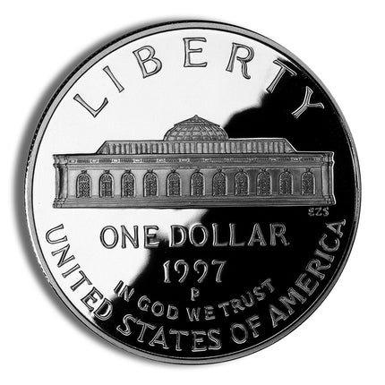 1997 p $1 botanic garden silver commem proof