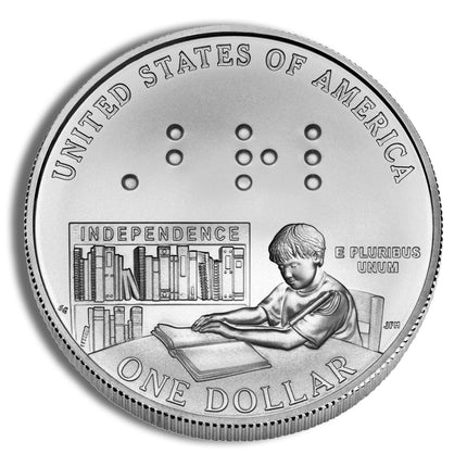 2009 p $1 louis braille silver commem bu