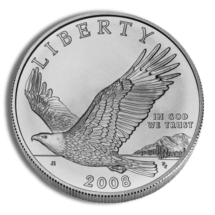 2008 p $1 bald eagle silver commem bu