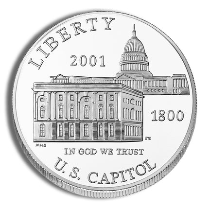2001 p $1 capitol visitor center silver commem bu