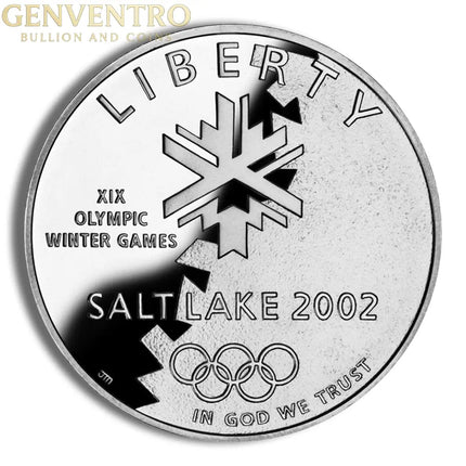 2002-P $1 SLC Winter Olympics Silver Commem - Proof Genventro Bullion and Coins