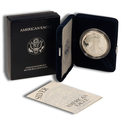 1994 p proof silver eagle with box &amp; coa impaired