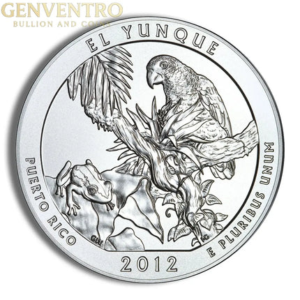 2012-P 5 oz ATB El Yunque Silver Coin - Burnished (Cap Only) Genventro Bullion and Coins