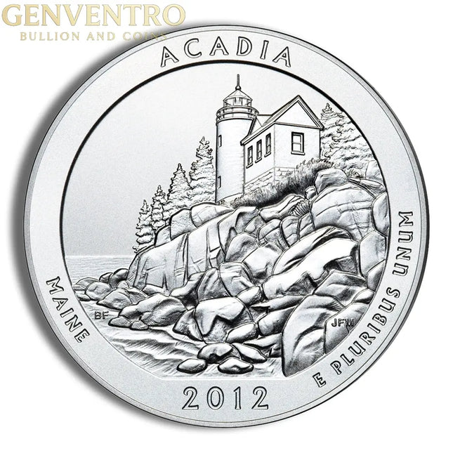 2012 5 oz ATB Acadia Silver Coin - BU Genventro Bullion and Coins