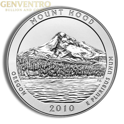 2010 5 oz ATB Mt Hood Silver Coin - BU Genventro Bullion and Coins