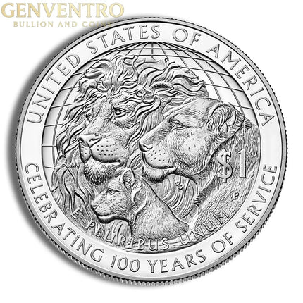 2017-P $1 Lions Club Centennial (Melvin Jones) Silver Commem - Proof Genventro Bullion and Coins