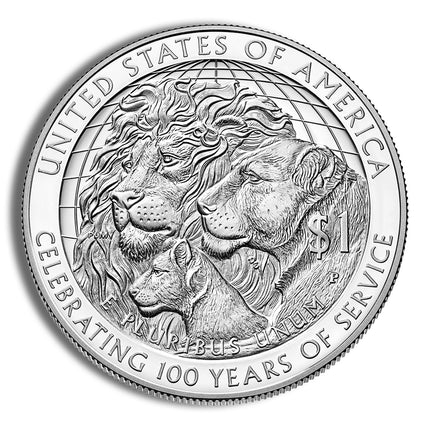 2017 p $1 lions club centennial (melvin jones) silver commem proof