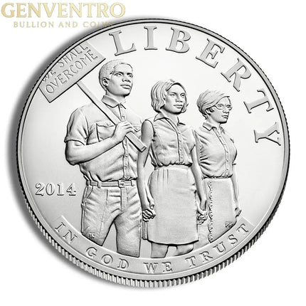 2014-P $1 Civil Rights Act Silver Commem - BU Genventro Bullion and Coins