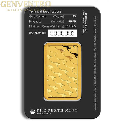 10 oz Gold Bar - Perth Mint (Carded) Genventro Bullion and Coins