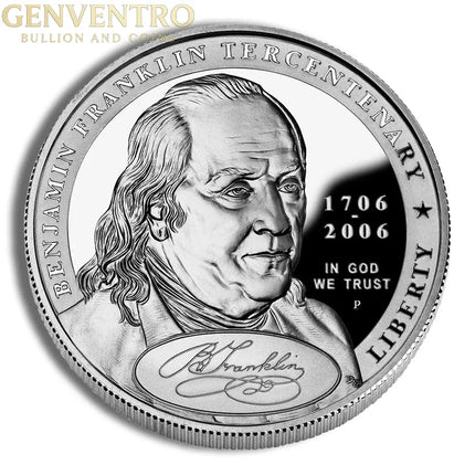 2006-P $1 Frank. Found Father Silver Commem - Proof Genventro Bullion and Coins
