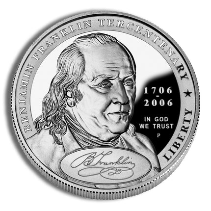 2006 p $1 frank. found father silver commem proof
