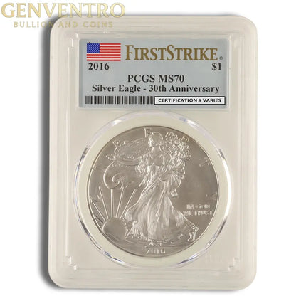 2016 Silver Eagle PCGS MS70 First Strike Genventro Bullion and Coins